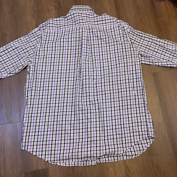 Peter Millar Dress‎ Shirt Mens Medium Check Button Up Long Sleeve Cotton - Picture 7 of 7